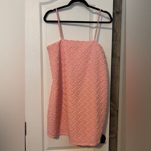 Lena Pink Textured Spaghetti Strap Dress size large